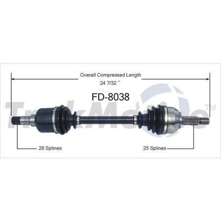 SURTRACK AXLE Cv Axle Shaft, Fd-8038 FD-8038